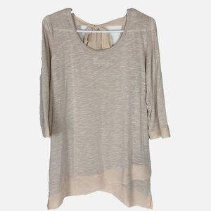 SIMPLY NOELLE FEMININE CREAM TUNIC TOP